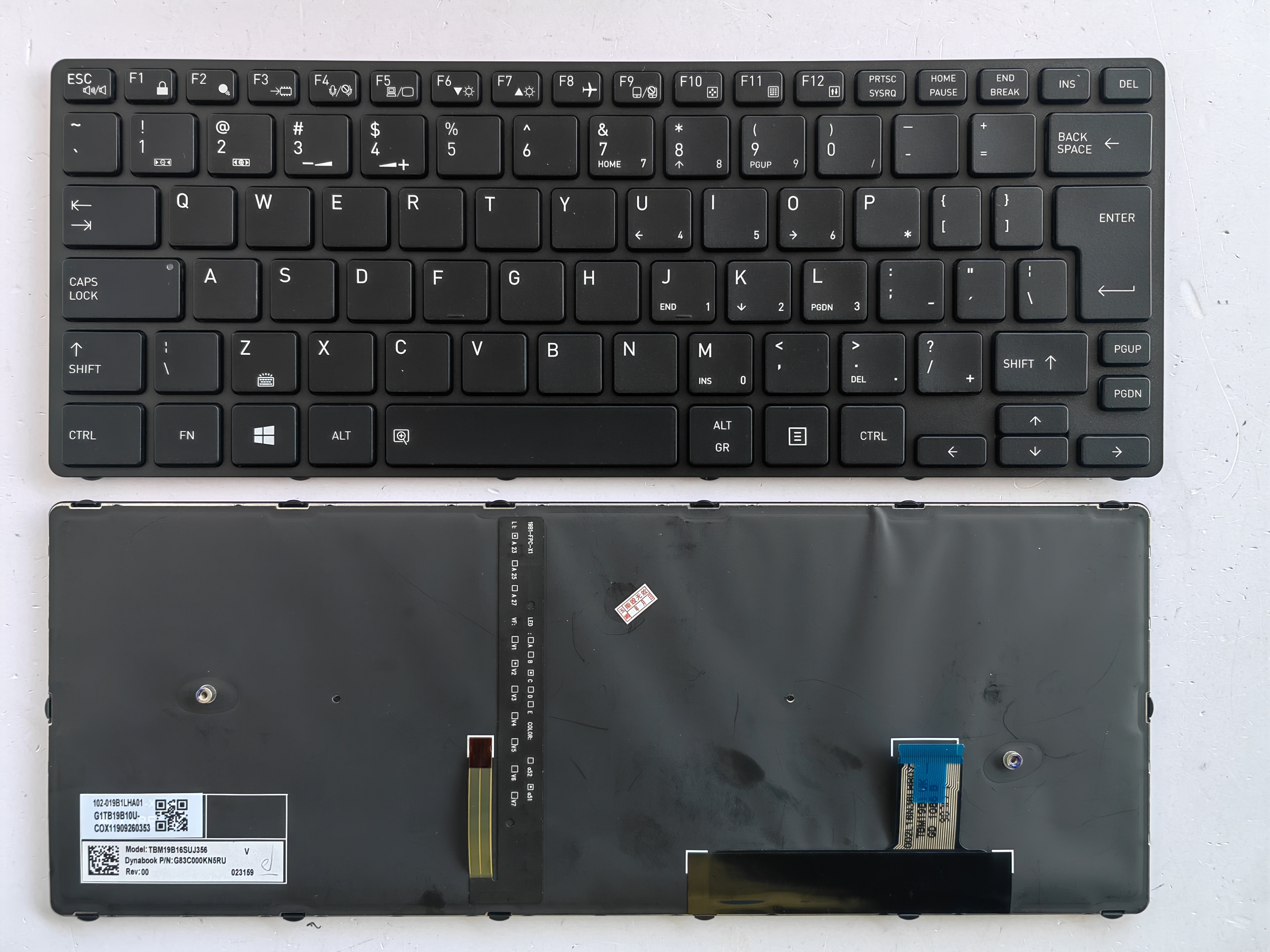 Picture of New Replacement Laptop Keyboard For TOSHIBA A30-E/A30-G/Dynabook portege a30-e tecra a30-g BLACK FRAME BLACK Backlit UI Layout